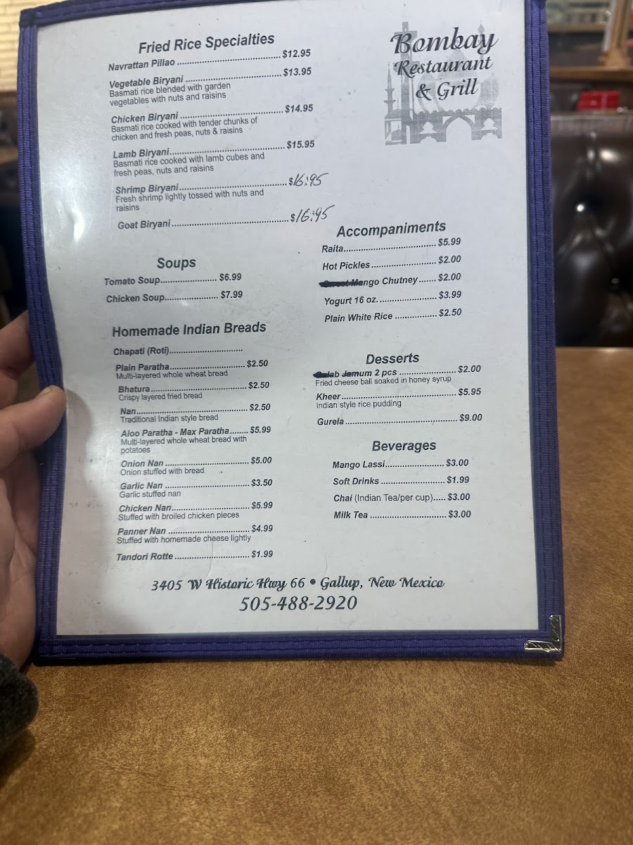 Bombay Restaurant and Buffet Menu - Image 2