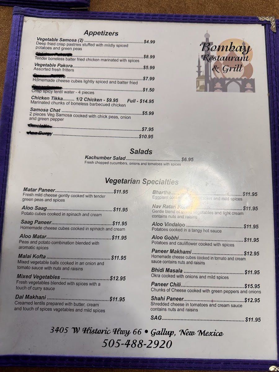 Bombay Restaurant and Buffet Menu - Image 4